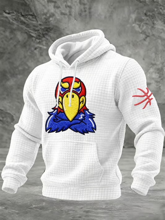 Men's Basketball Printed Checkered Cotton Hoodie