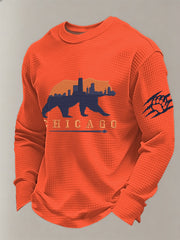 Men's Football Fans Gameday Casual Waffle Sweatshirt