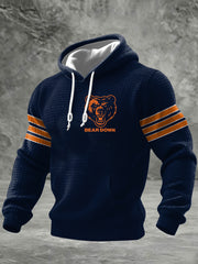 Men's Football Fans Gameday Casual Checkered Cotton Hoodie