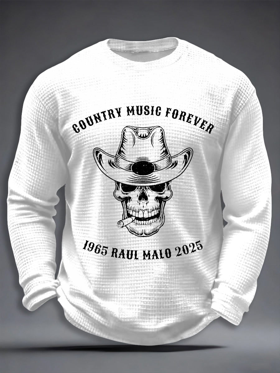 Men's Country Music Inspired Waffle Long Sleeve T-Shirt