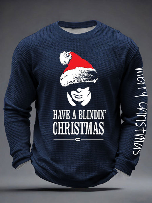 Men's Have A Blindin' Christma Waffle Long Sleeve T-Shirt