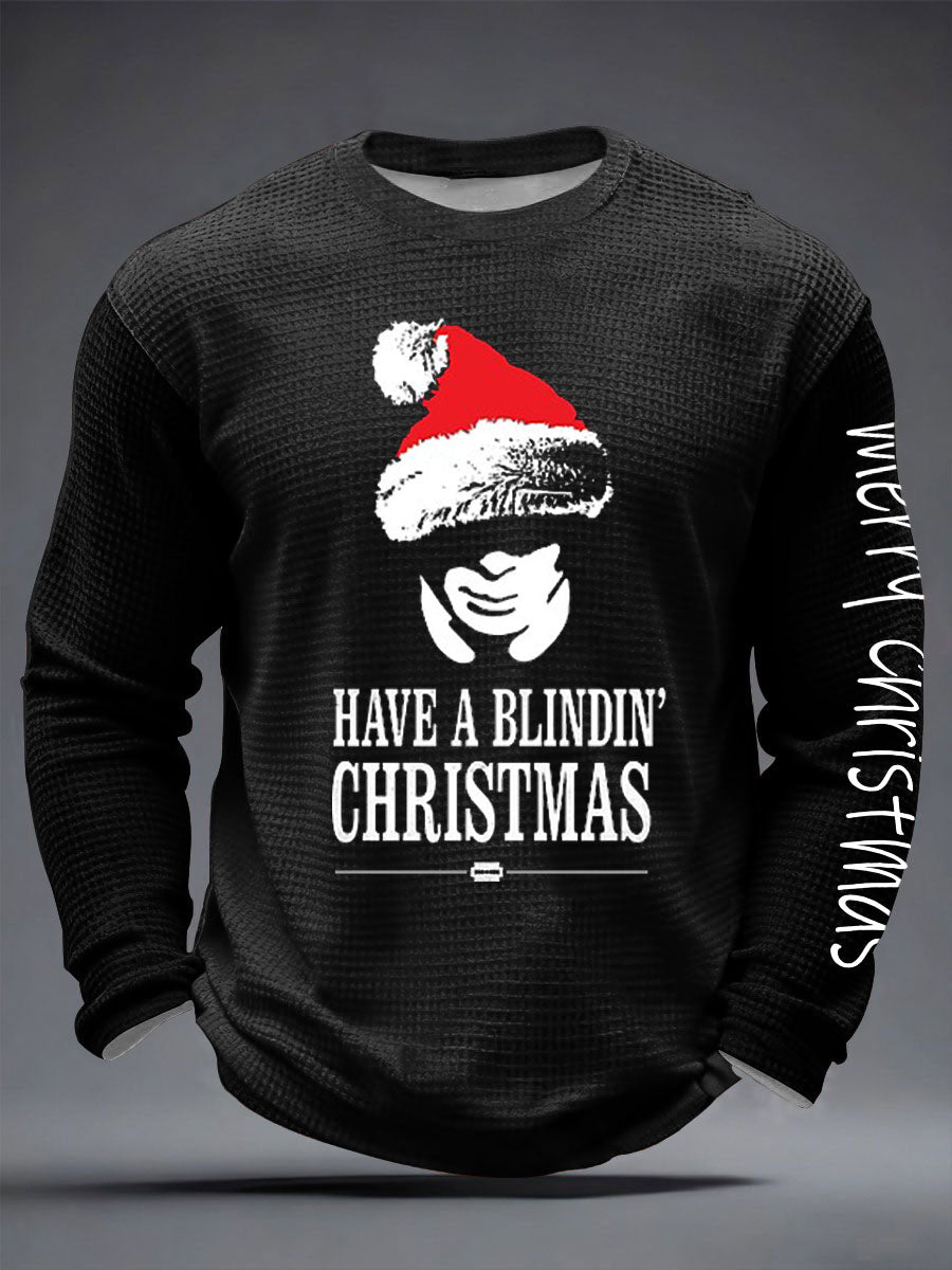 Men's Have A Blindin' Christma Waffle Long Sleeve T-Shirt