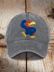Unisex Retro American Basketball Kansas Jayhawks Print Hat