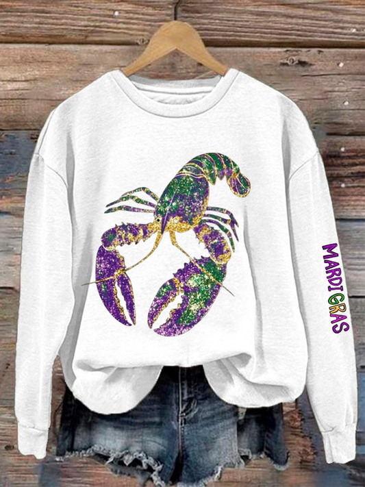 Women's Mardi Gras Crawfish polyester sweatshirt