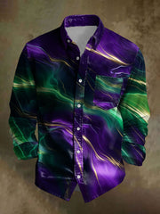 Men's Mardi Gras Printed Casual Shirt