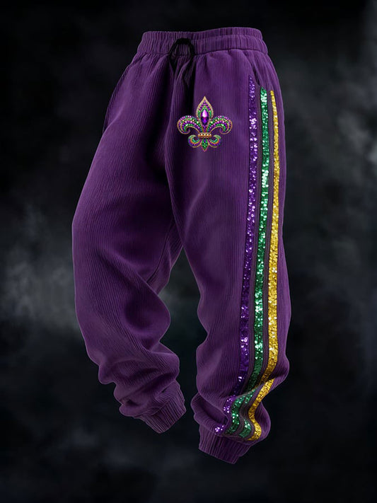 Men's Mardi Gras Printed Casual Pants
