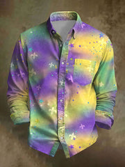 Men's Mardi Gras Printed Casual Shirt