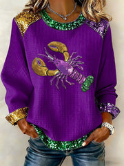 Women's Mardi Gras Print Casual Top