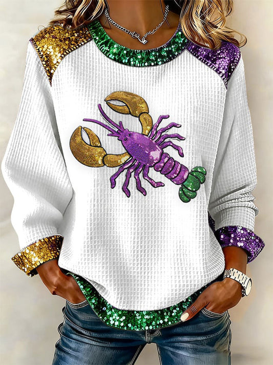 Women's Mardi Gras Print Casual Top