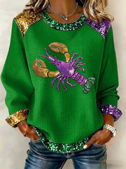 Women's Mardi Gras Print Casual Top