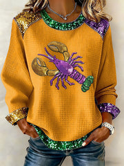Women's Mardi Gras Print Casual Top