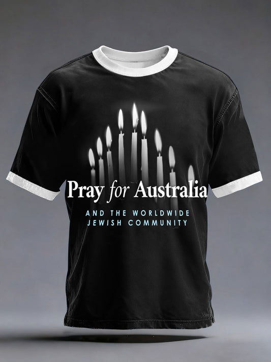 Men's 'Pray For Australia and the worldwide Jewish community' T-shirts