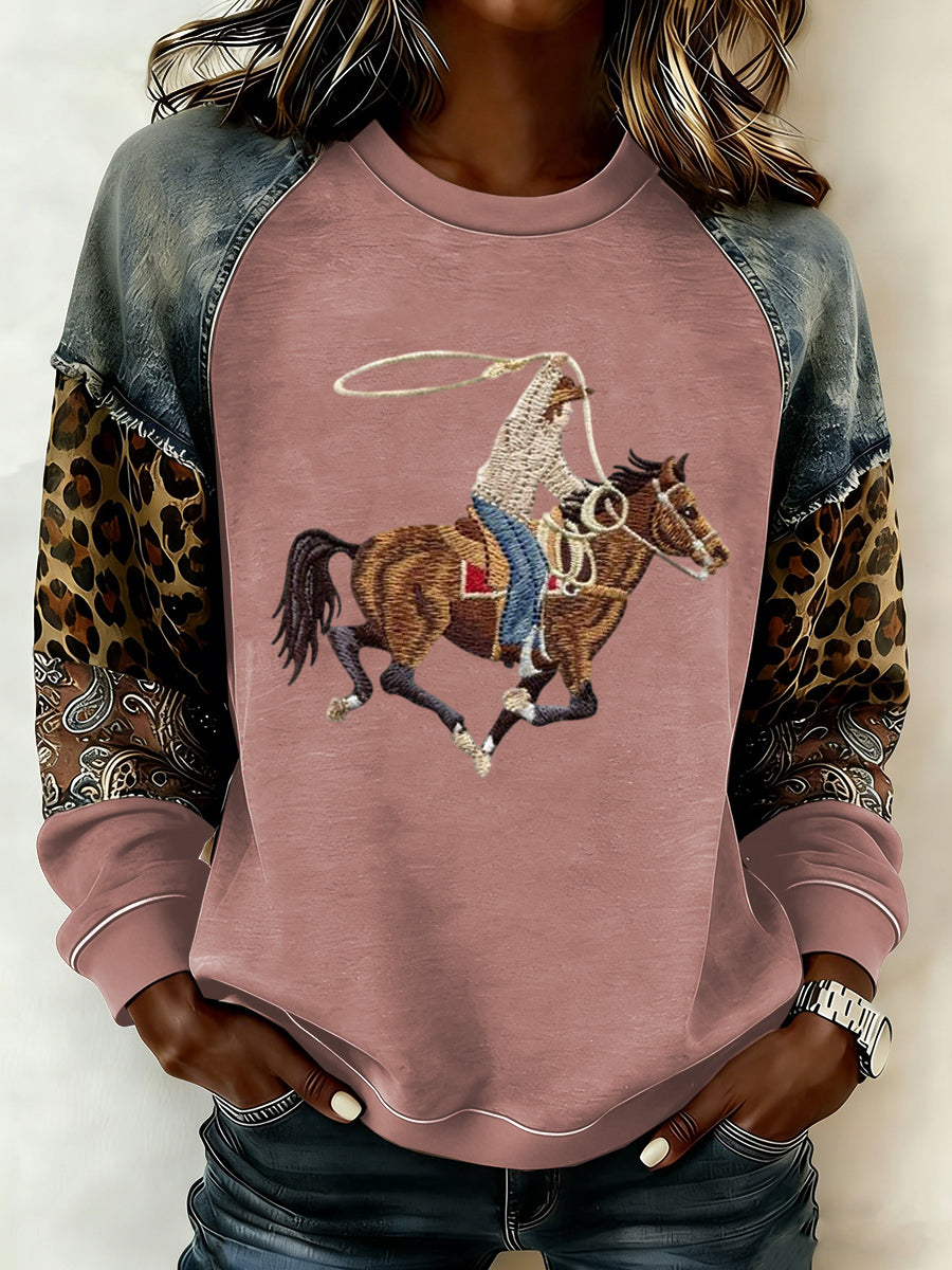 Women's Western raglan sleeve sweatshirt