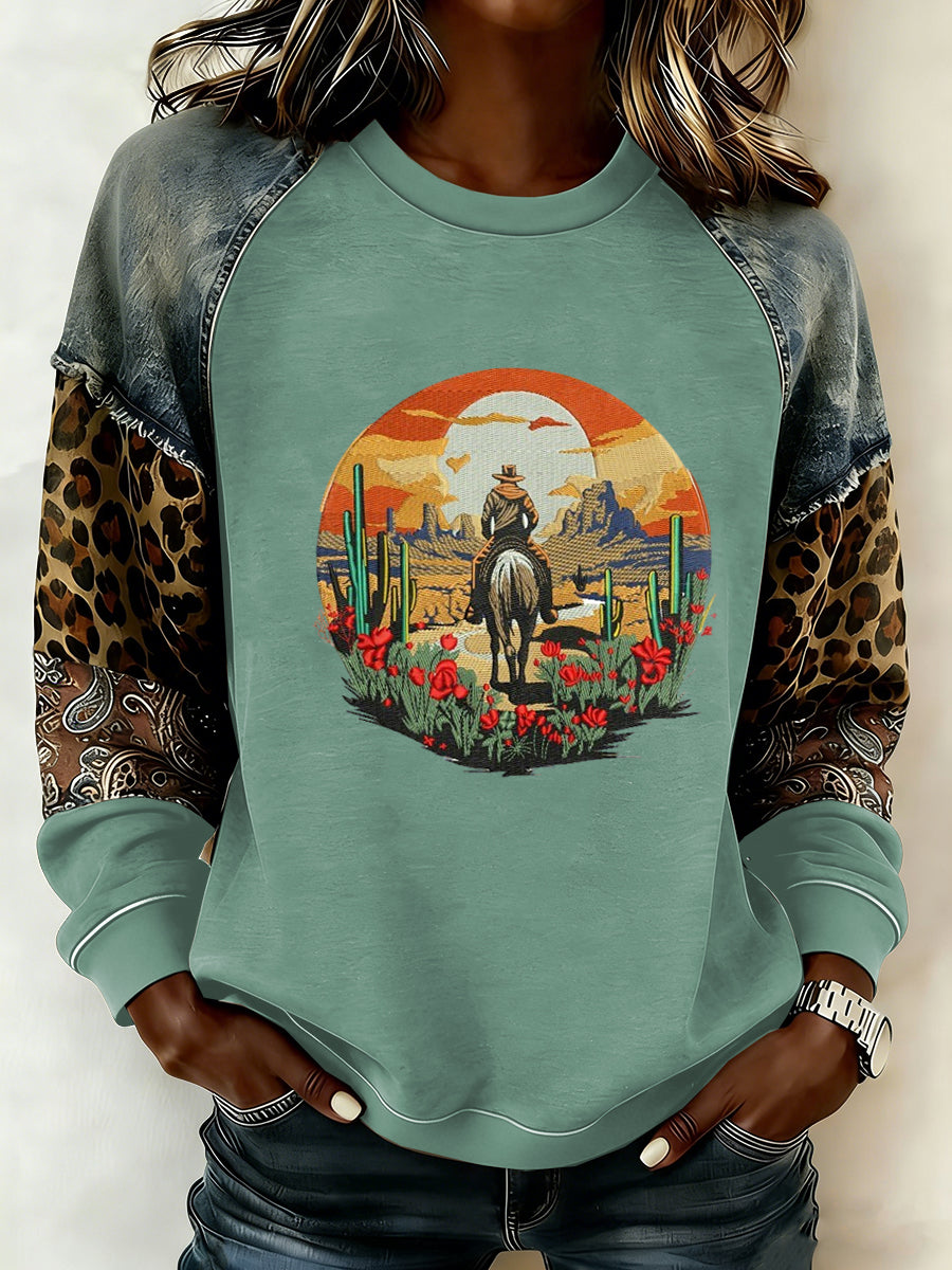 Women's Western raglan sleeve sweatshirt