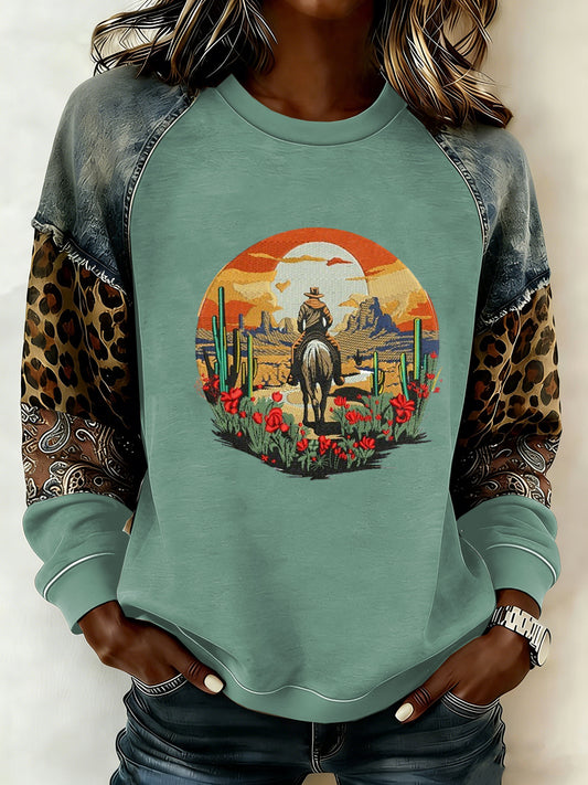 Women's Western raglan sleeve sweatshirt