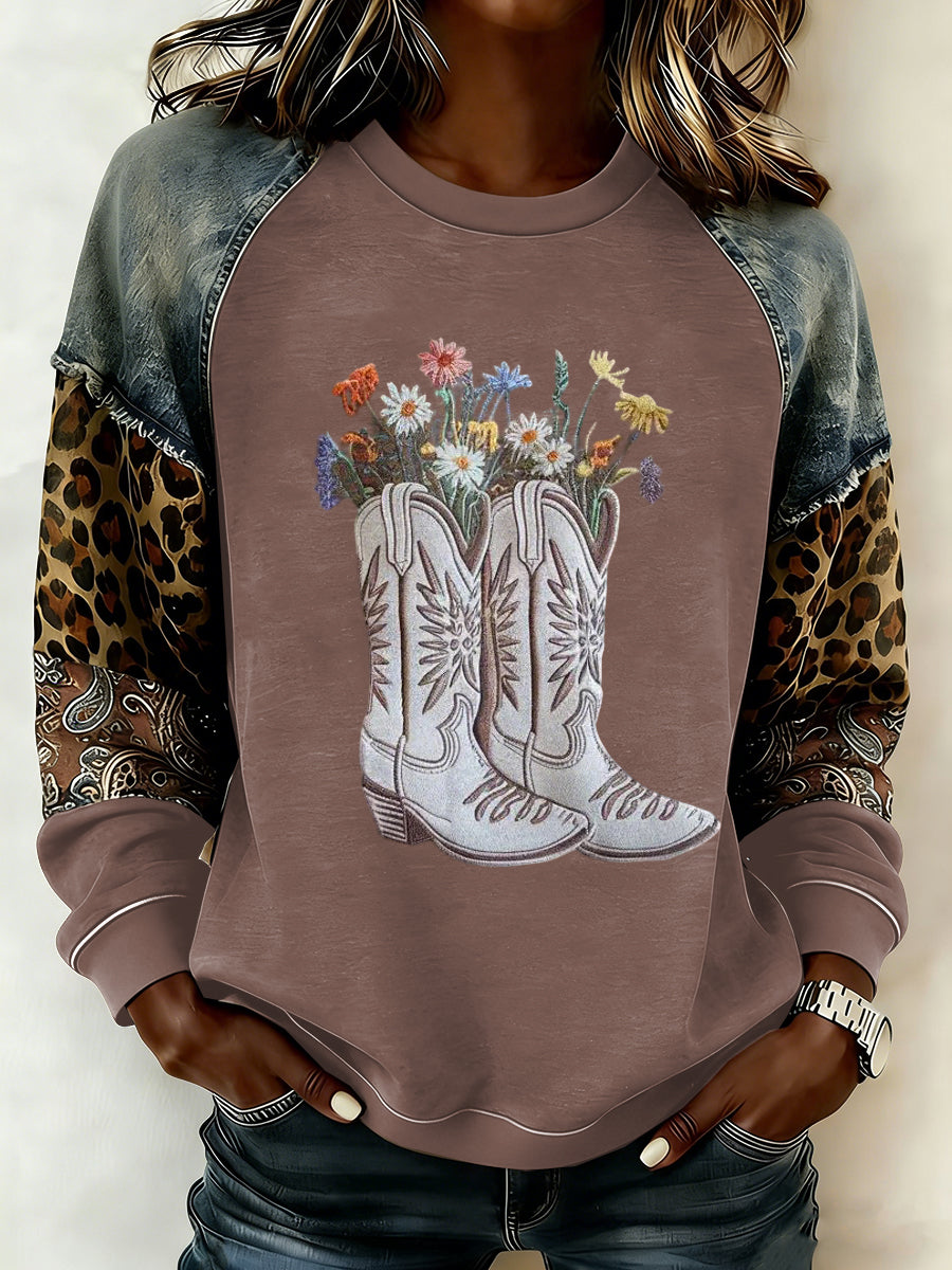 Women's Western raglan sleeve sweatshirt