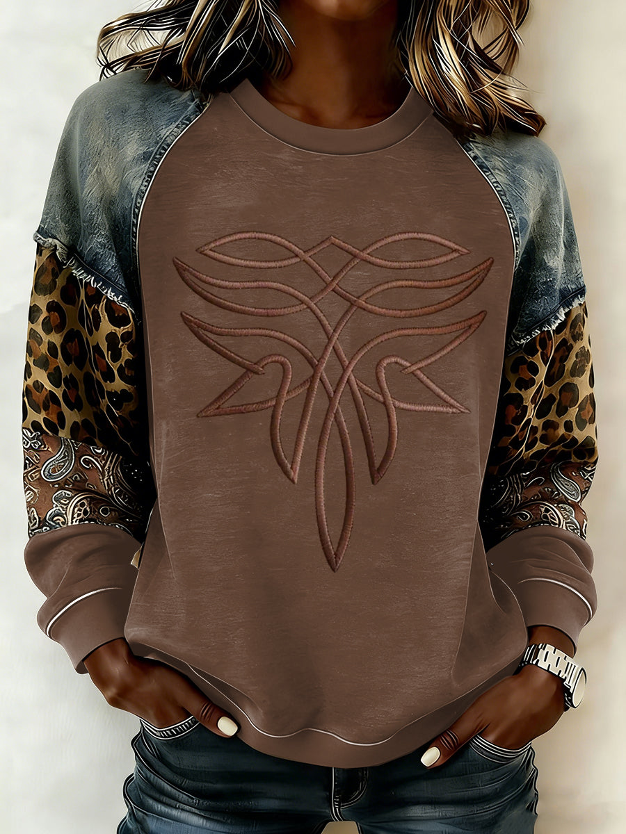 Women's Western raglan sleeve sweatshirt