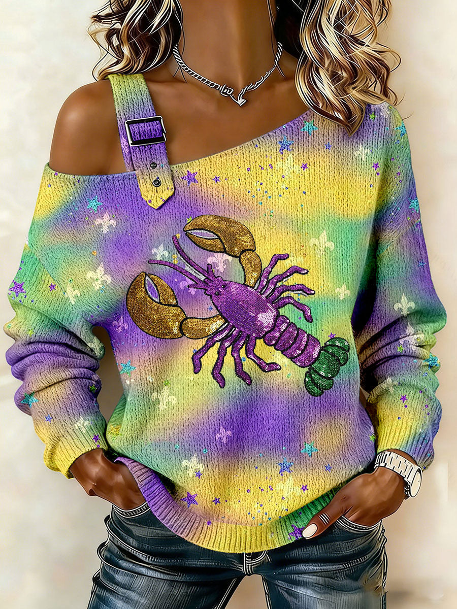 Women's Mardi Gras Print Casual Top