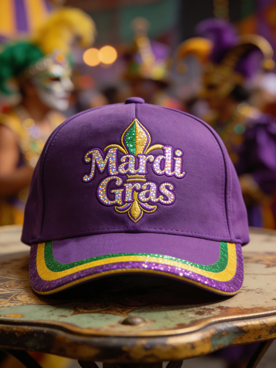 Unisex Mardi Gras Fleur De Lis Print Hat