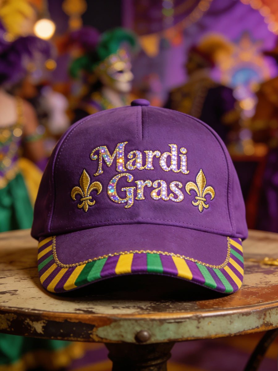 Unisex Mardi Gras Fleur De Lis Print Hat