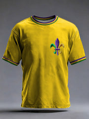 Men's Mardi Gras Printed Casual T-Shirt