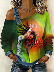 Women's reggae off-shoulder top