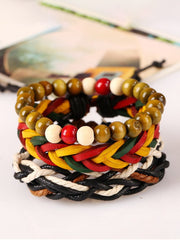 Unisex Jamaican Reggae Leather Braided Bracelet
