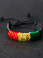 Unisex Jamaican Reggae Leather Braided Bracelet