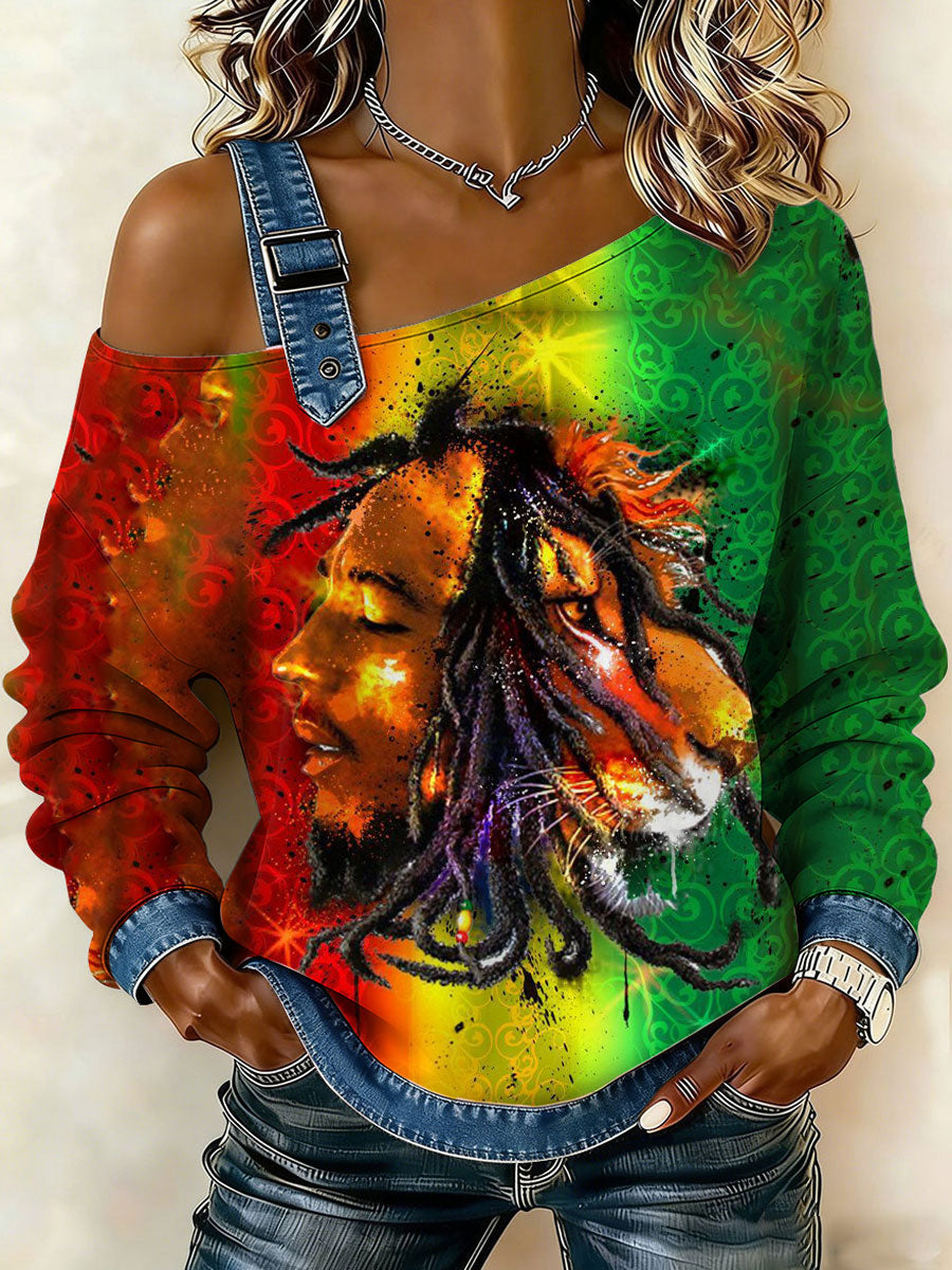 Women's reggae off-shoulder top