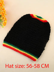 Unisex Jamaican Reggae Red, Yellow, and Green Knit Hat
