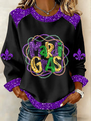 Women's Retro Mardi Gras Print Top