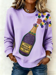 Women's Mardi Gras Print Casual Sweatshirt