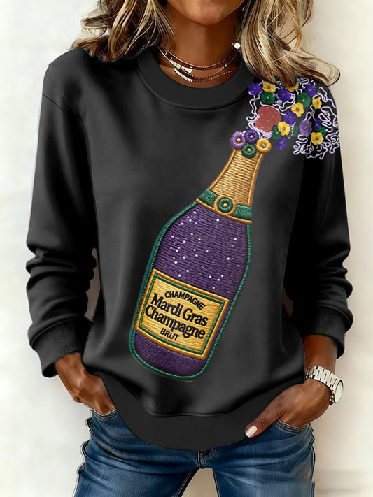 Women's Mardi Gras Print Casual Sweatshirt