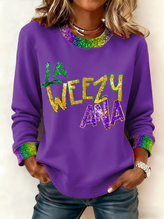 Women's  Louisiana Mardi Grass La Weezy Ana Sweatshirt