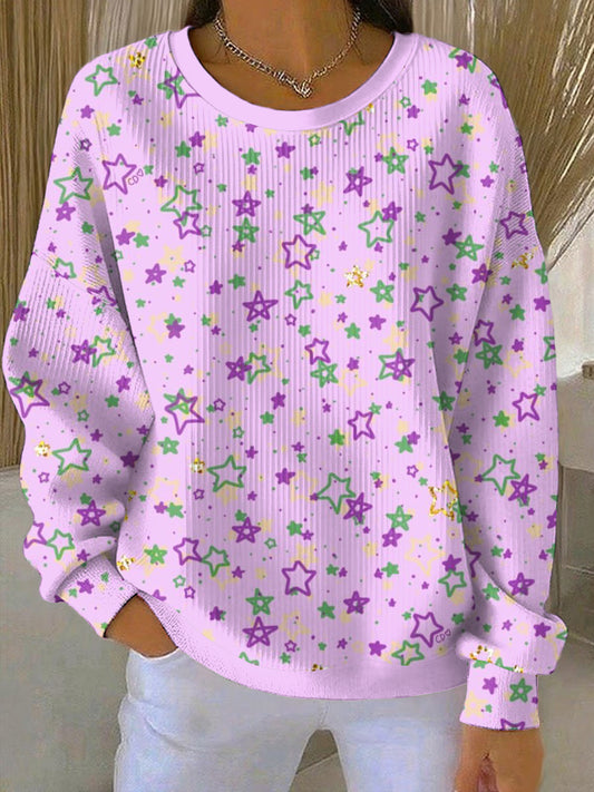 Women's Mardi Gras Print Casual Sweatshirt