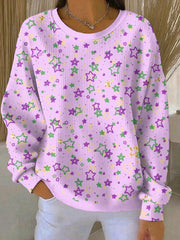 Women's Mardi Gras Print Casual Sweatshirt