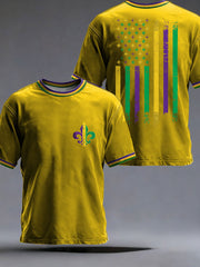 Men's Mardi Gras Printed Casual T-Shirt