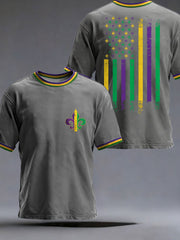 Men's Mardi Gras Printed Casual T-Shirt