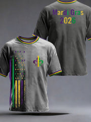 Men's Mardi Gras Printed Casual T-Shirt