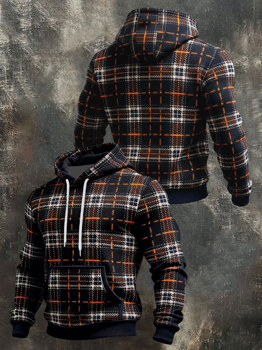 Men's Geometric Patterns Print Hoodie with Pocket