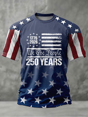 Men's Freedom 250th Anniversary Printed Casual T-Shirt
