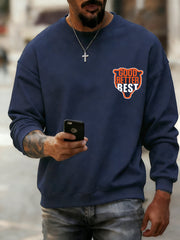 Men's Good Better Best Print Football Fans Gameday Casual Sweatshirt