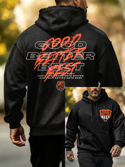 Men's  Good Better Best Print Football Fans Gameday Casual Hoodie