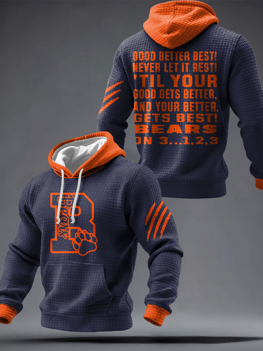 Men's Bears Best Football Lover Printed Hoodie