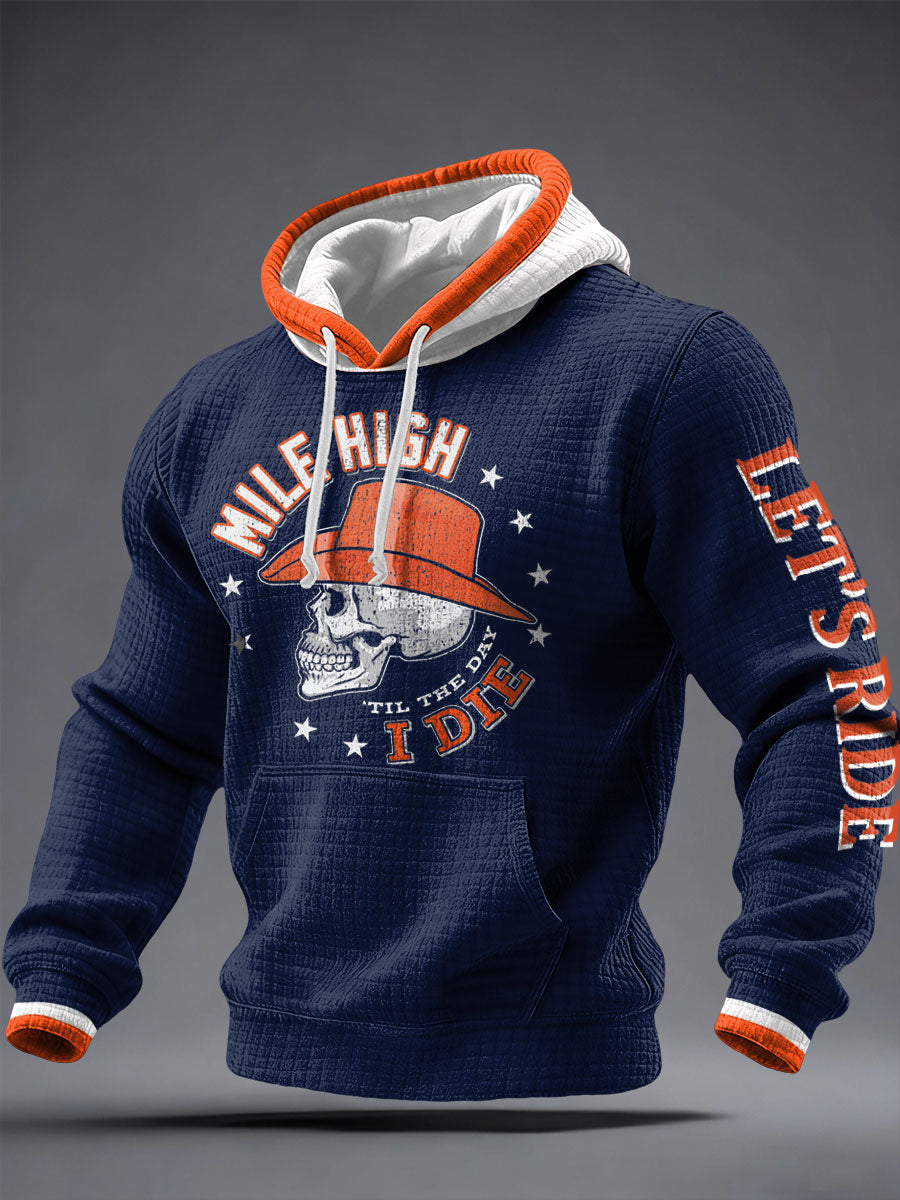 Men's Let's Ride Horse Football Lover Print Hoodie