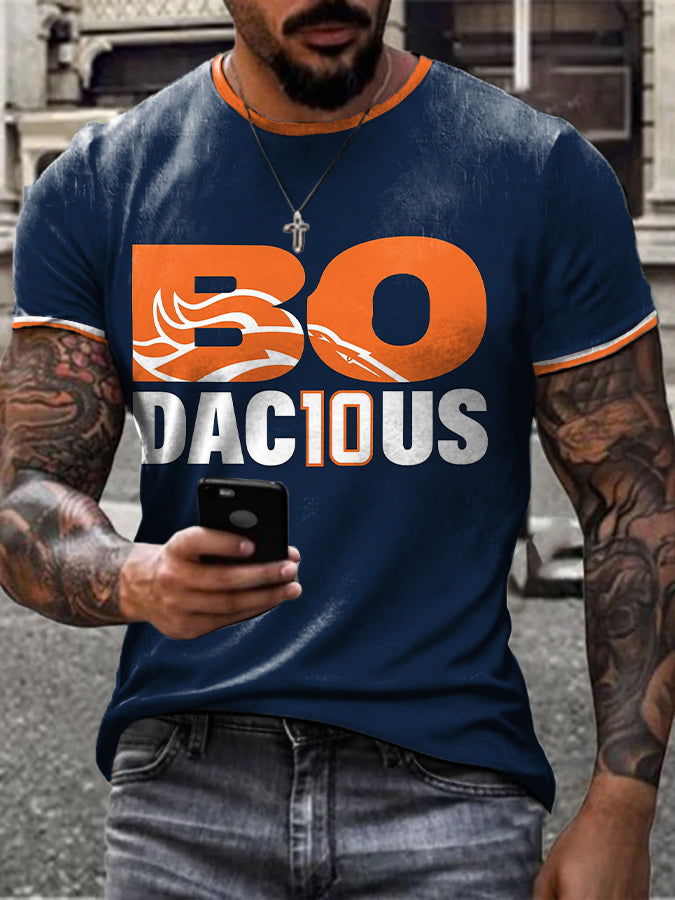 Men's Let's Ride Horse Football Lover Print T-shirt