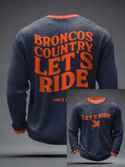 Men's Let's Ride Horse Football Lover Print  Waffle Tops