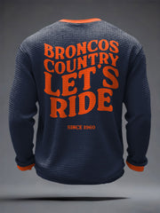 Men's Let's Ride Horse Football Lover Print  Waffle Tops