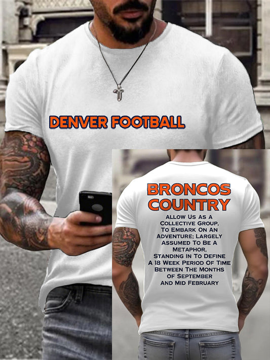 Men's Let's Ride Horse Football Lover Print T-shirt