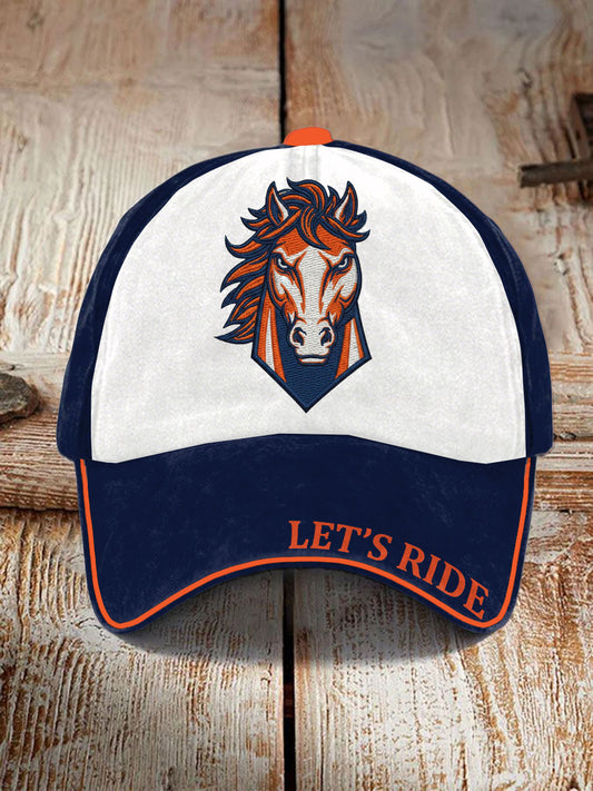 Unisex Let's Ride Horse Football Lover Print Hat